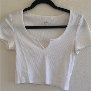 PacSun basics white crop top